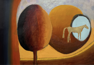 Tree with a golden horse