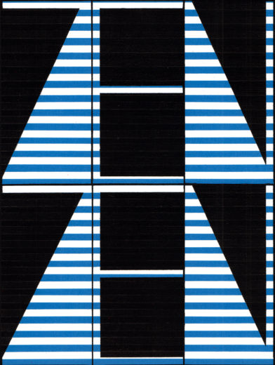 Study for Black Zen Zen with Blue Stripes