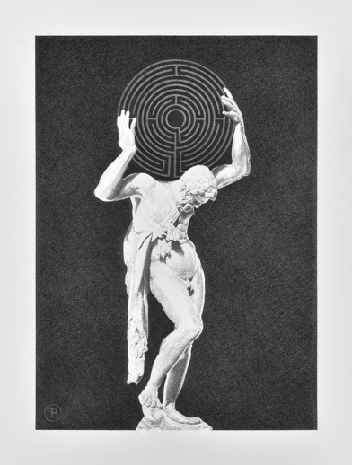 Atlas (Labyrinthe de la cathédrale de Bayeux)