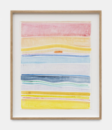 Sunset at the Ostend Beach, #12  watercolor and sand on paper